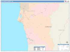 Del Norte County, CA Digital Map Color Cast Style